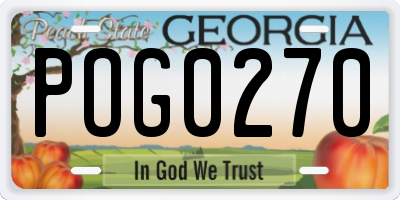 GA license plate POG0270