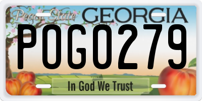 GA license plate POG0279
