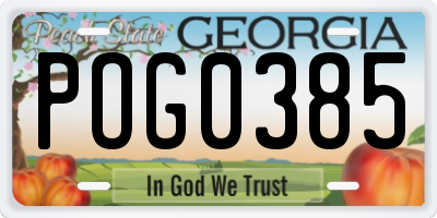 GA license plate POG0385