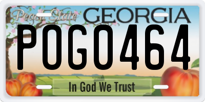 GA license plate POG0464