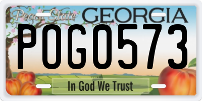 GA license plate POG0573