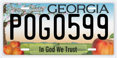 GA license plate POG0599