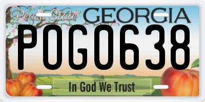 GA license plate POG0638
