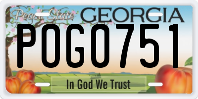 GA license plate POG0751