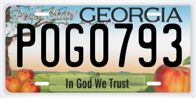 GA license plate POG0793