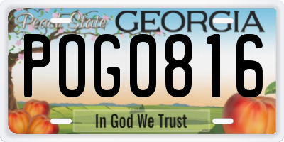 GA license plate POG0816