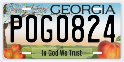 GA license plate POG0824
