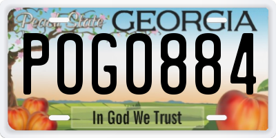 GA license plate POG0884