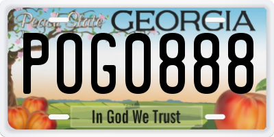 GA license plate POG0888