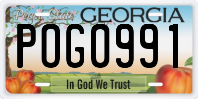 GA license plate POG0991