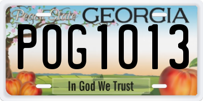 GA license plate POG1013