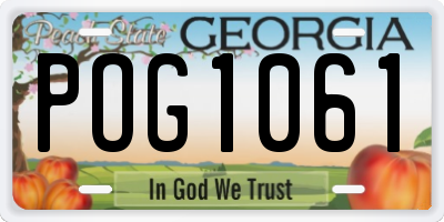 GA license plate POG1061
