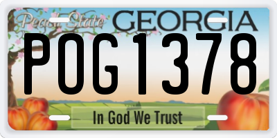 GA license plate POG1378