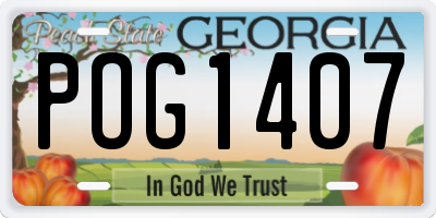 GA license plate POG1407