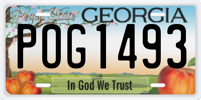 GA license plate POG1493