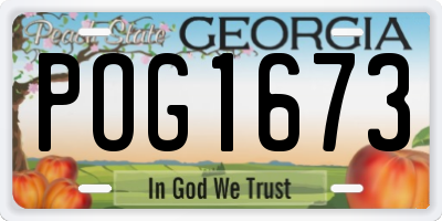 GA license plate POG1673