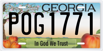 GA license plate POG1771