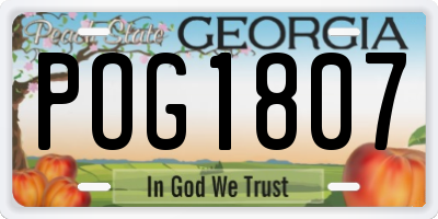 GA license plate POG1807