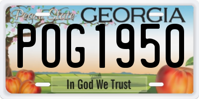 GA license plate POG1950