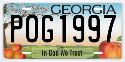 GA license plate POG1997