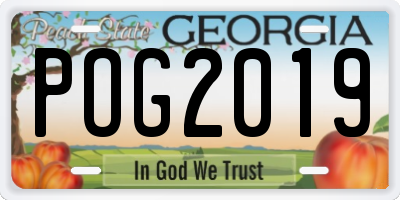 GA license plate POG2019