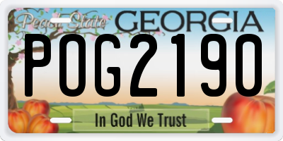 GA license plate POG2190