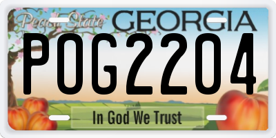 GA license plate POG2204