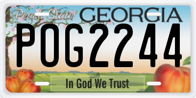 GA license plate POG2244