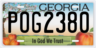 GA license plate POG2380