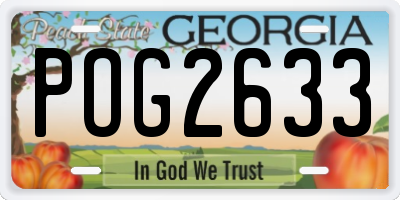 GA license plate POG2633