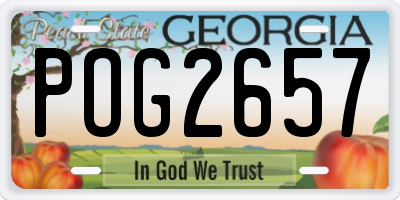 GA license plate POG2657