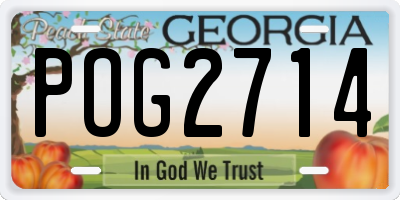 GA license plate POG2714