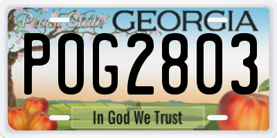 GA license plate POG2803