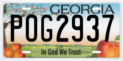 GA license plate POG2937