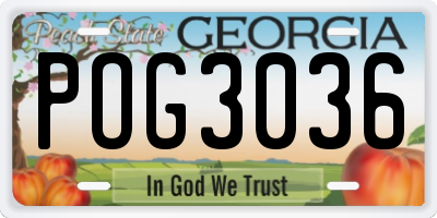 GA license plate POG3036