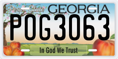 GA license plate POG3063