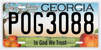 GA license plate POG3088