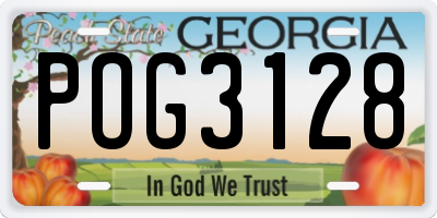 GA license plate POG3128