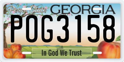 GA license plate POG3158