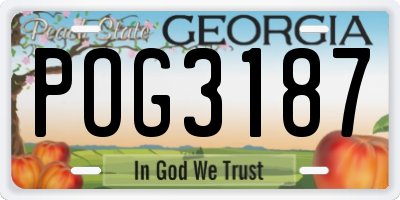 GA license plate POG3187