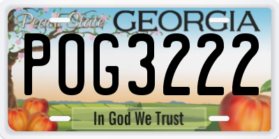 GA license plate POG3222