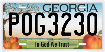 GA license plate POG3230