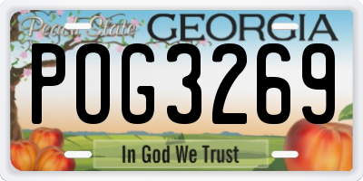 GA license plate POG3269