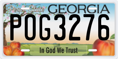 GA license plate POG3276