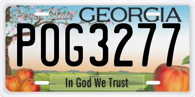 GA license plate POG3277