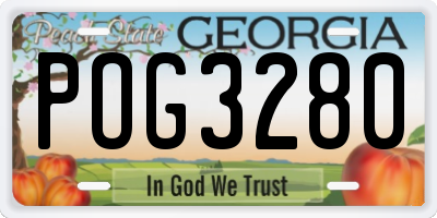 GA license plate POG3280
