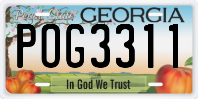 GA license plate POG3311