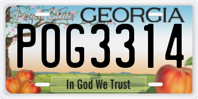 GA license plate POG3314