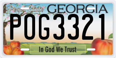 GA license plate POG3321