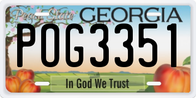 GA license plate POG3351